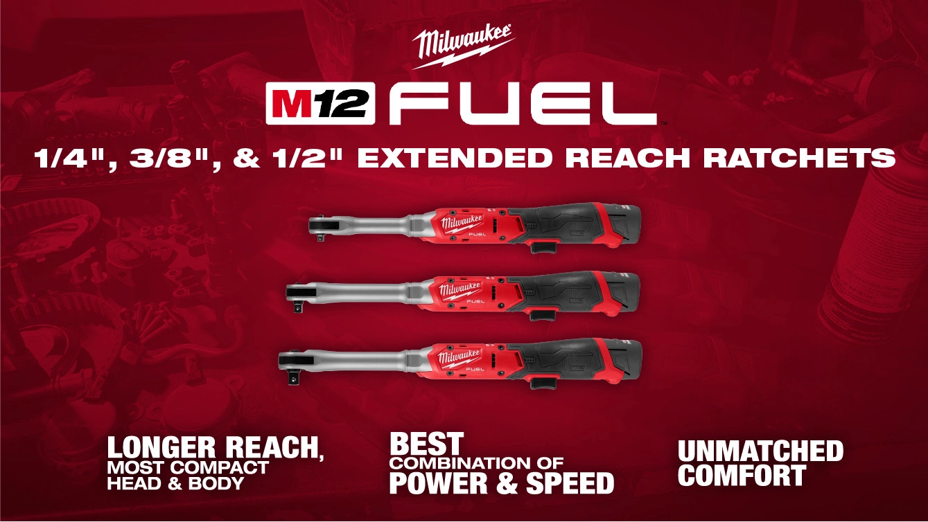 Milwaukee M12 FUEL Extended Reach Ratchet Video.