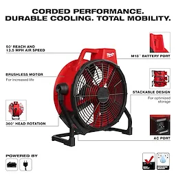 Corded performance, durable cooling, and total mobility