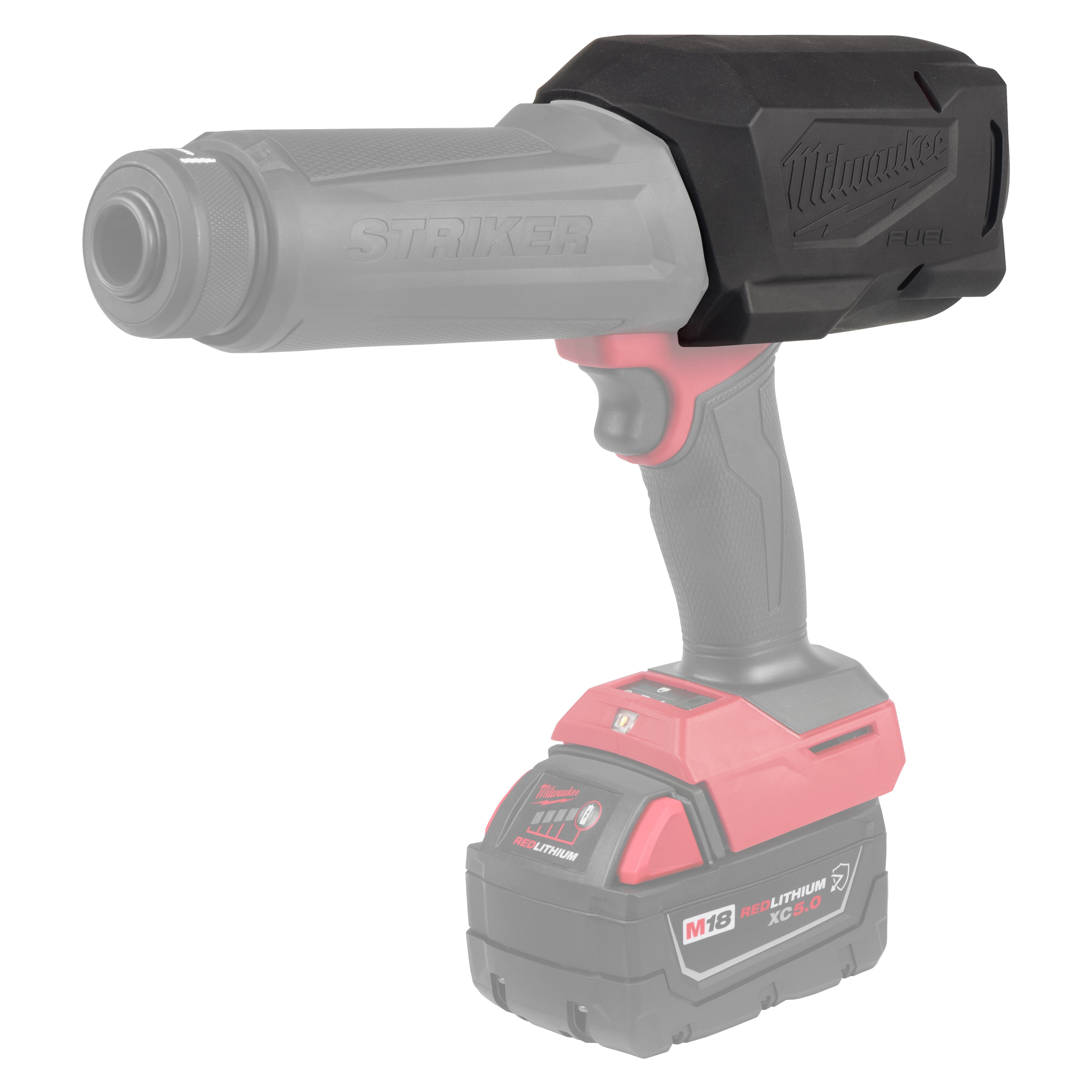 M18 FUEL STRIKER Hammer Chisel cordless power tool with pistol grip and battery pack.