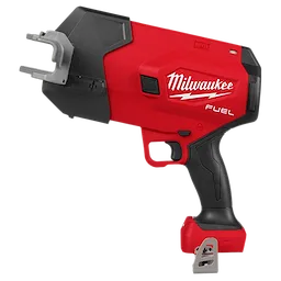 This image shows a Milwaukee M18 FUEL™ 1/2" – 1" Steel Pipe Cutter. It has a red body with a black handle and Milwaukee branding, designed for cutting steel pipes.