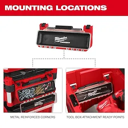 PACKOUT Tool Box Magnetic Bin Attachment with metal reinforced corners and tool box attachment ready points.