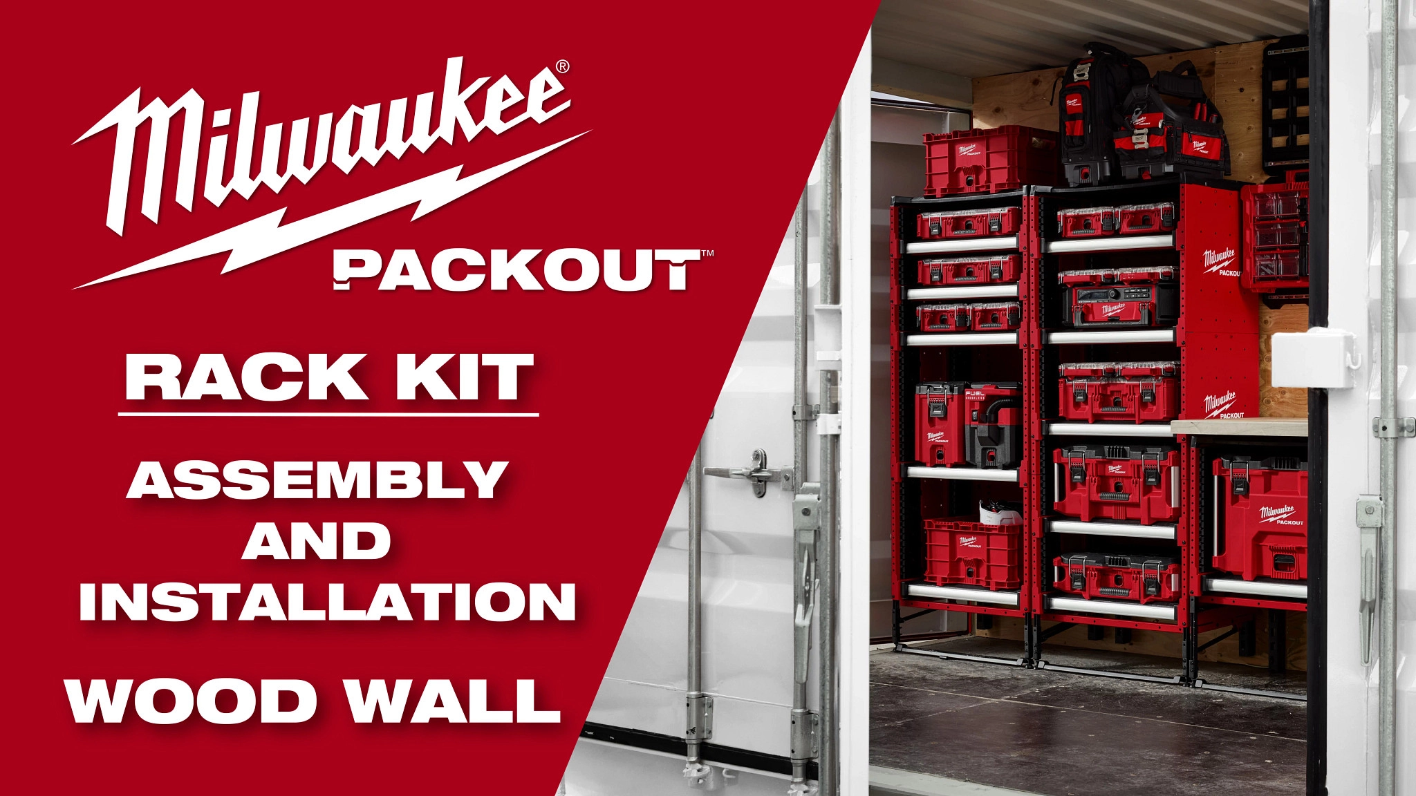 Milwaukee® PACKOUT™ Rack Kit Assembly and Wood Wall Installation