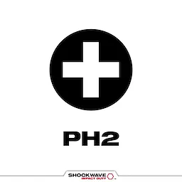 Image shows a black Phillips head screw tip icon inside a circle above the text "PH2". Below is the brand name "SHOCKWAVE™ Impact Duty". This indicates the SHOCKWAVE™ PH2 Tip Type.
