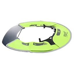 A BOLT Sun Visor in neon green designed for high visibility, featuring the Milwaukee logo