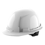 Image of the Milwaukee BOLT White Front Brim Hard Hat w/4pt Ratcheting Suspension (USA) - Type 1, Class E