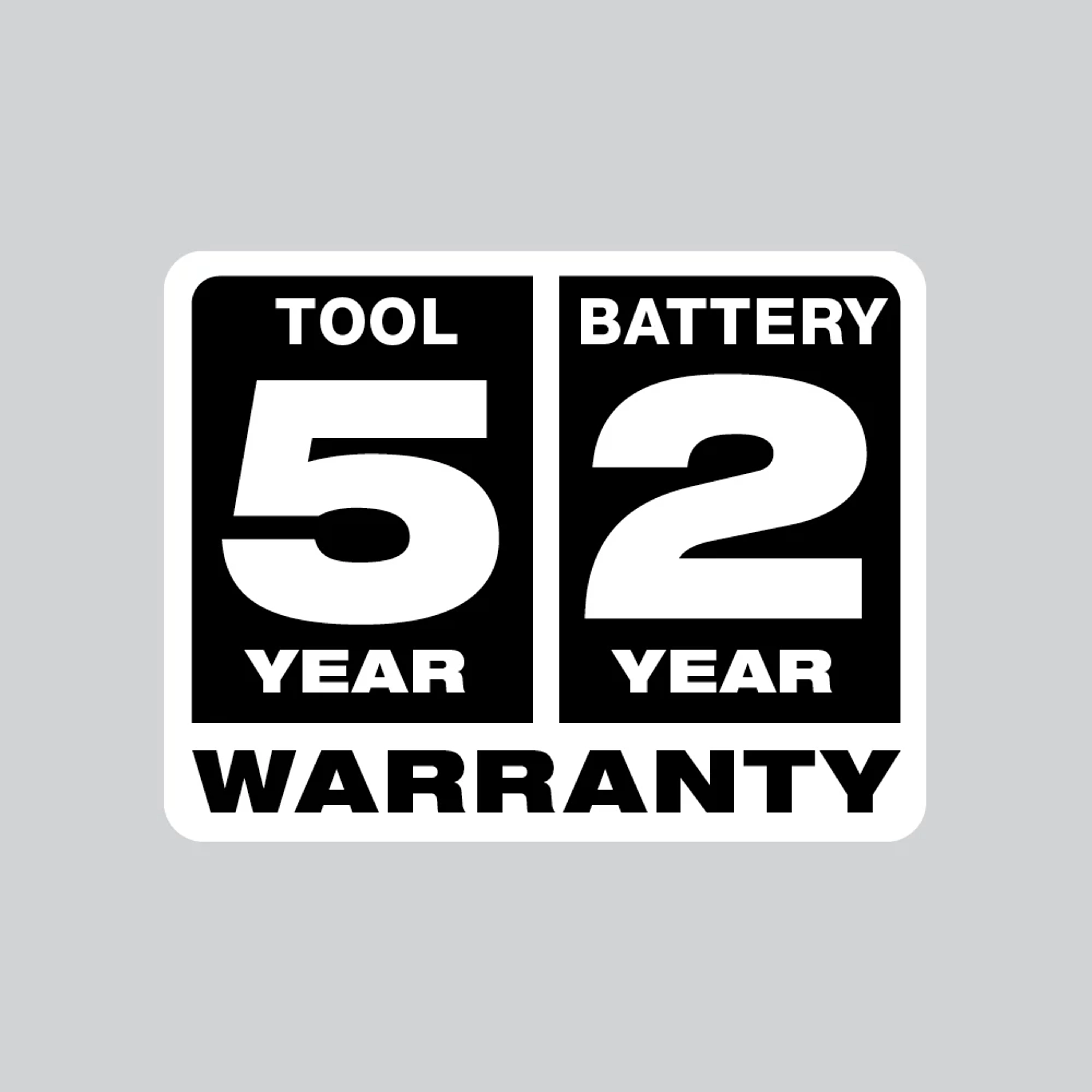 5 Year Tool 2 Year Battery Warranty