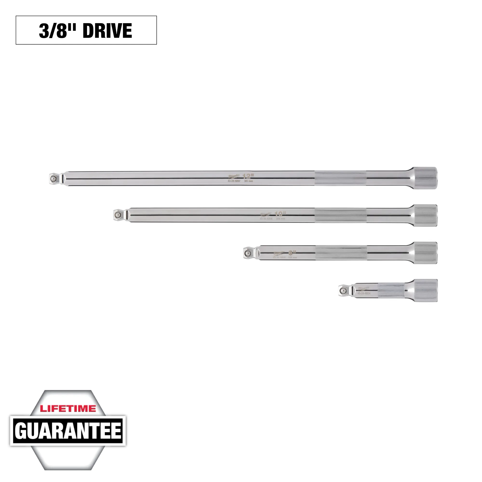 Image of the Milwaukee 4PC 3/8” Drive Wobble Extension Set