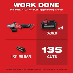 M18 FUEL 18V Lithium-Ion Brushless Cordless 4-1/2 in./5 in. Dual-Trigger Braking Grinder (Tool-Only)
