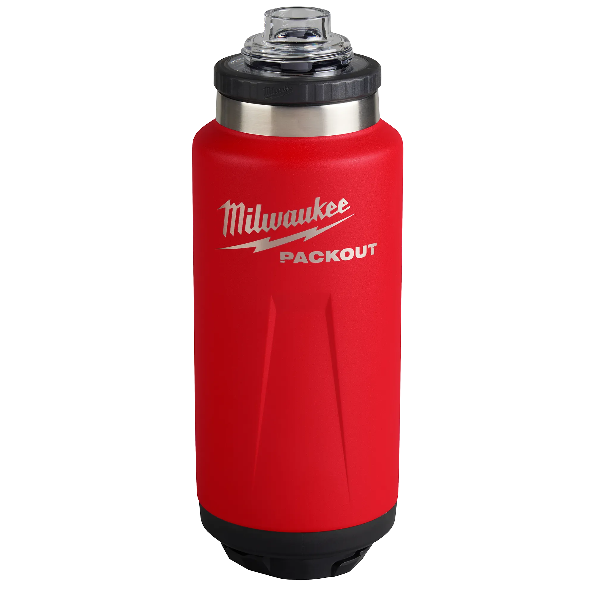 Image of the Milwaukee PACKOUT 36oz Insulated Bottle in red