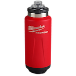 Image of the Milwaukee PACKOUT 36oz Insulated Bottle in red