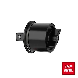 M12 FUEL Ratchet 1/4" Raised Profile Anvil Assembly shown as a compact metal anvil attachment.