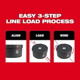 Easy 3-Step Line Load Process
.105" x 180' Trimmer Line
.105" x 625' Trimmer Line