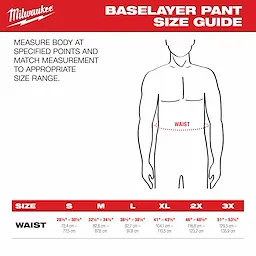 Base Layer Pant Size Guide