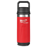 Image of the Milwaukee PACKOUT 18oz Insulated Bottle with Chug Lid in red