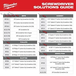 Solution Guide for "MT" Screwdrivers (USA) and additional solutions