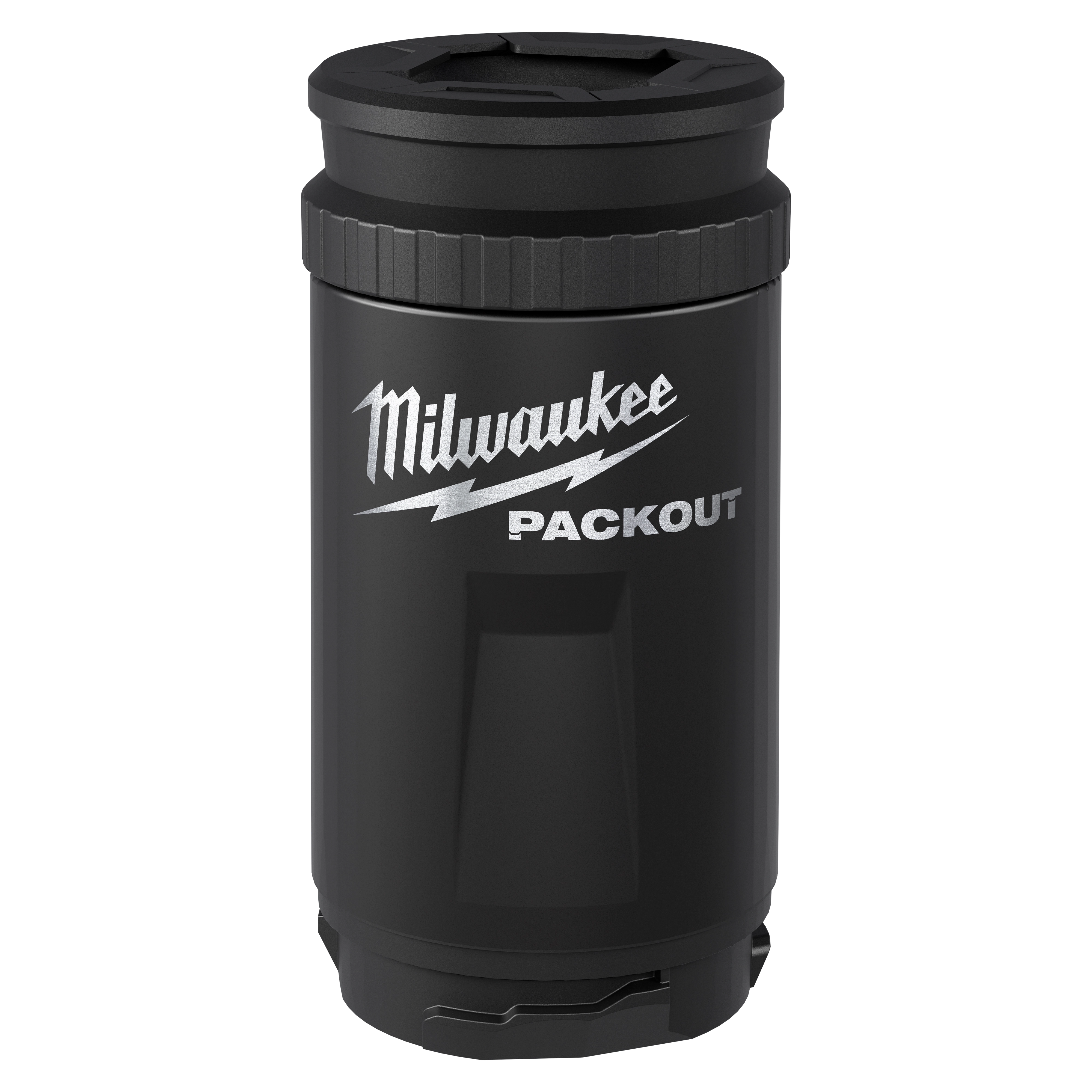 PACKOUT Insulated Can Cooler standing upright with a textured cylindrical body and screw-on lid.