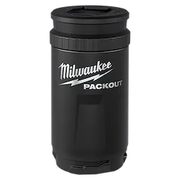 PACKOUT Insulated Can Cooler standing upright with a textured cylindrical body and screw-on lid.